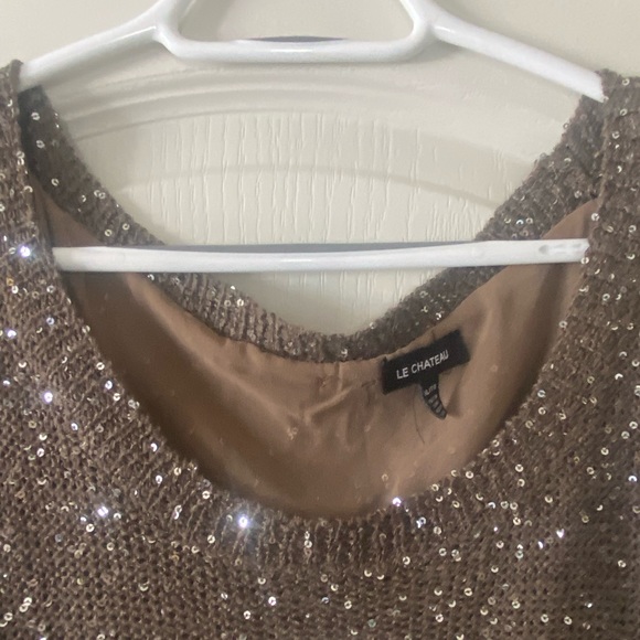 LA CHATEAU - Sparkle Detailed Brown Knit Sweater - Picture 7 of 11